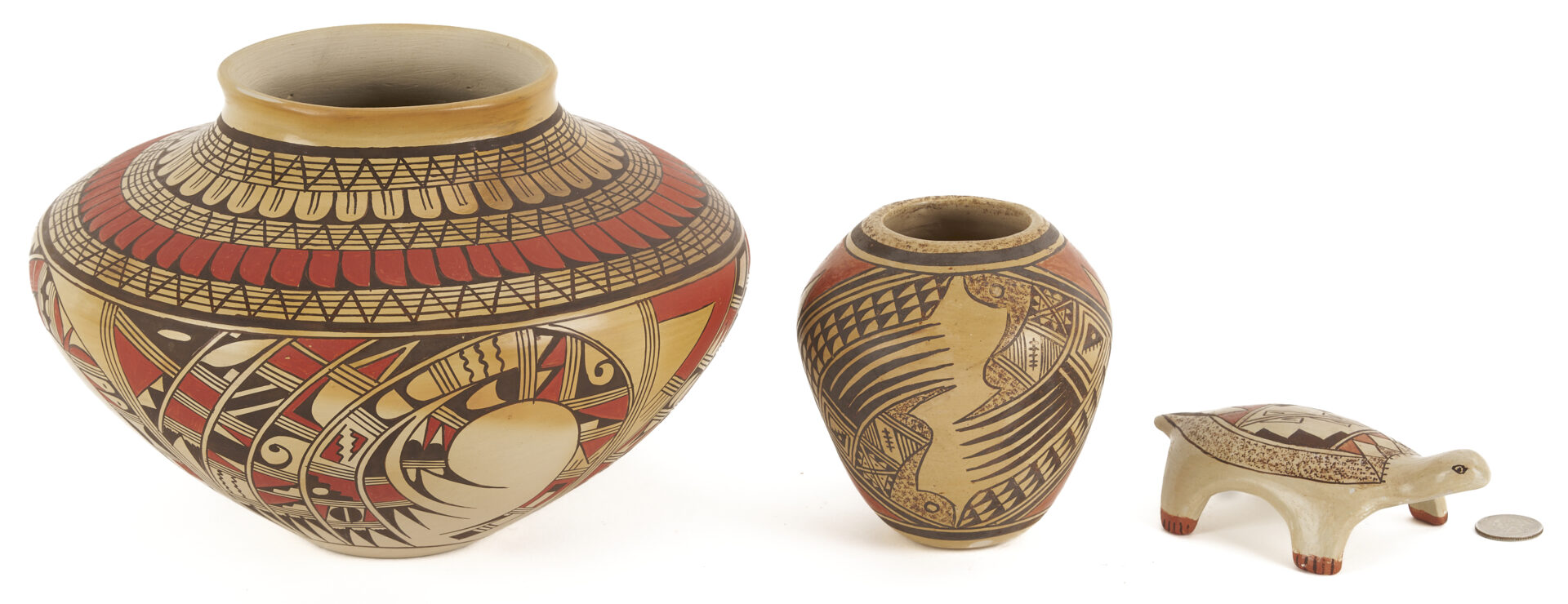 Lot 508: 3 Native American Hopi Pottery Items