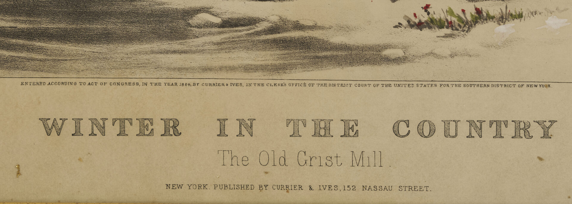 Lot 512: Currier & Ives Print, Winter in The Country, The Old Grist Mill