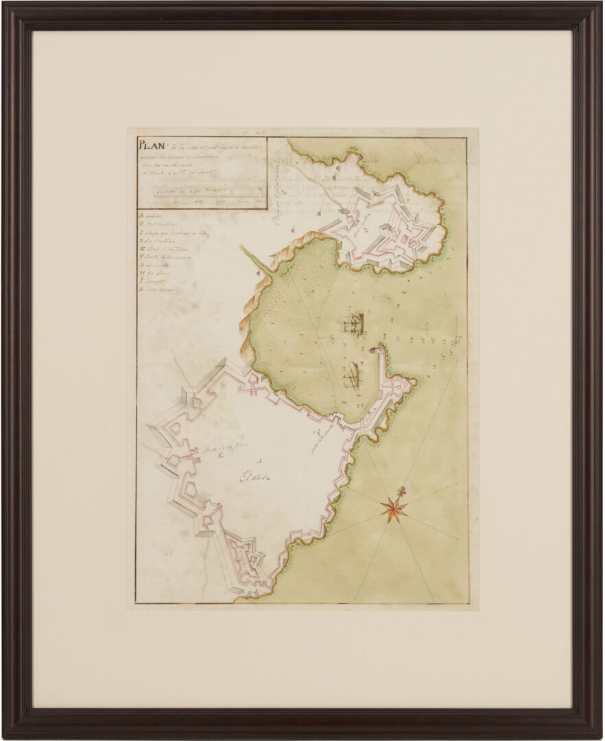 Lot 513: 6 French Handpainted W/C Nautical Map Anchorage Charts
