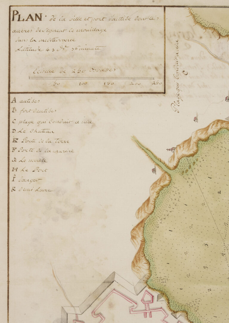 Lot 513: 6 French Handpainted W/C Nautical Map Anchorage Charts