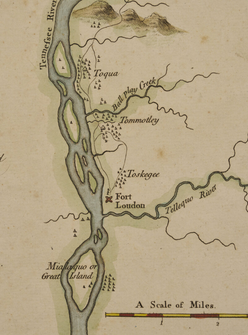 Lot 514: H. Timberlake 18th C. East TN Map, Cherokee Country