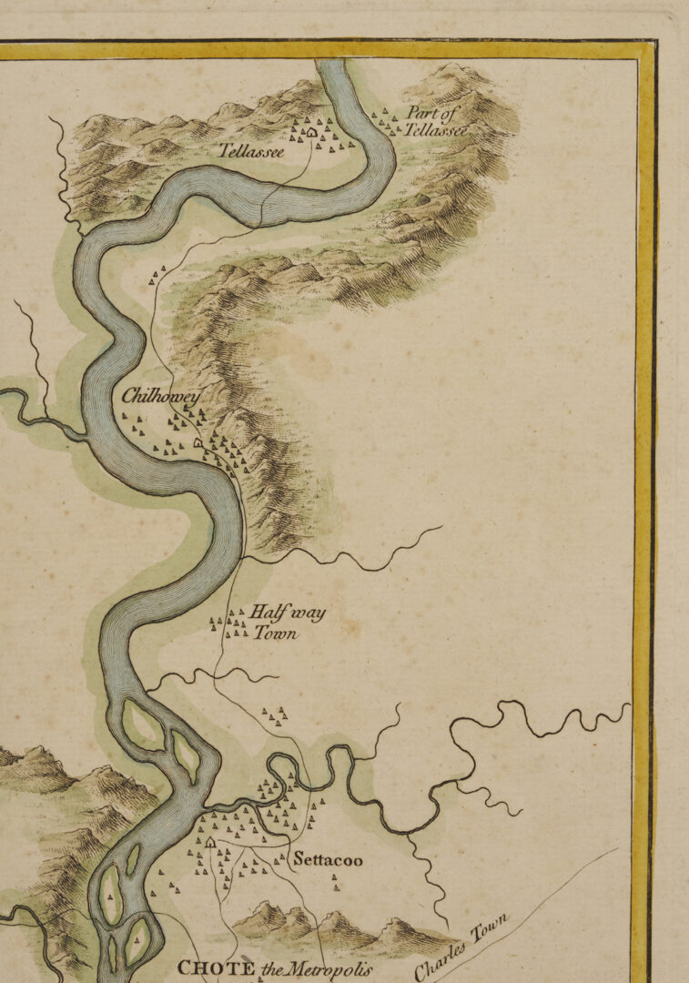 Lot 514: H. Timberlake 18th C. East TN Map, Cherokee Country