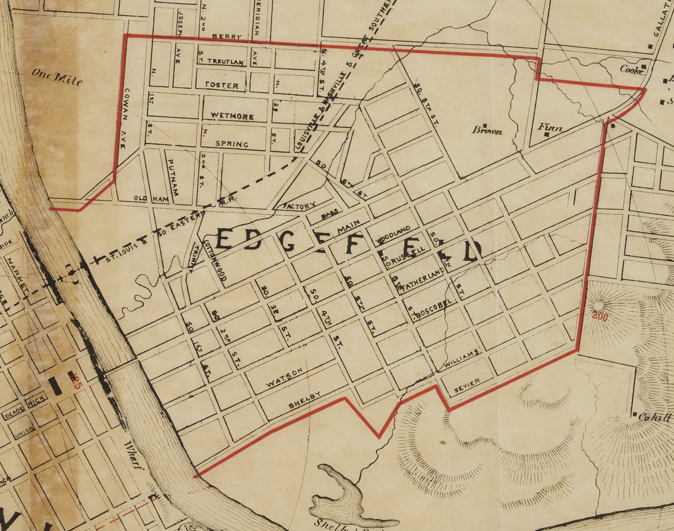 Lot 516: 1879 Map of Nashville Tennessee, Wilbur Foster