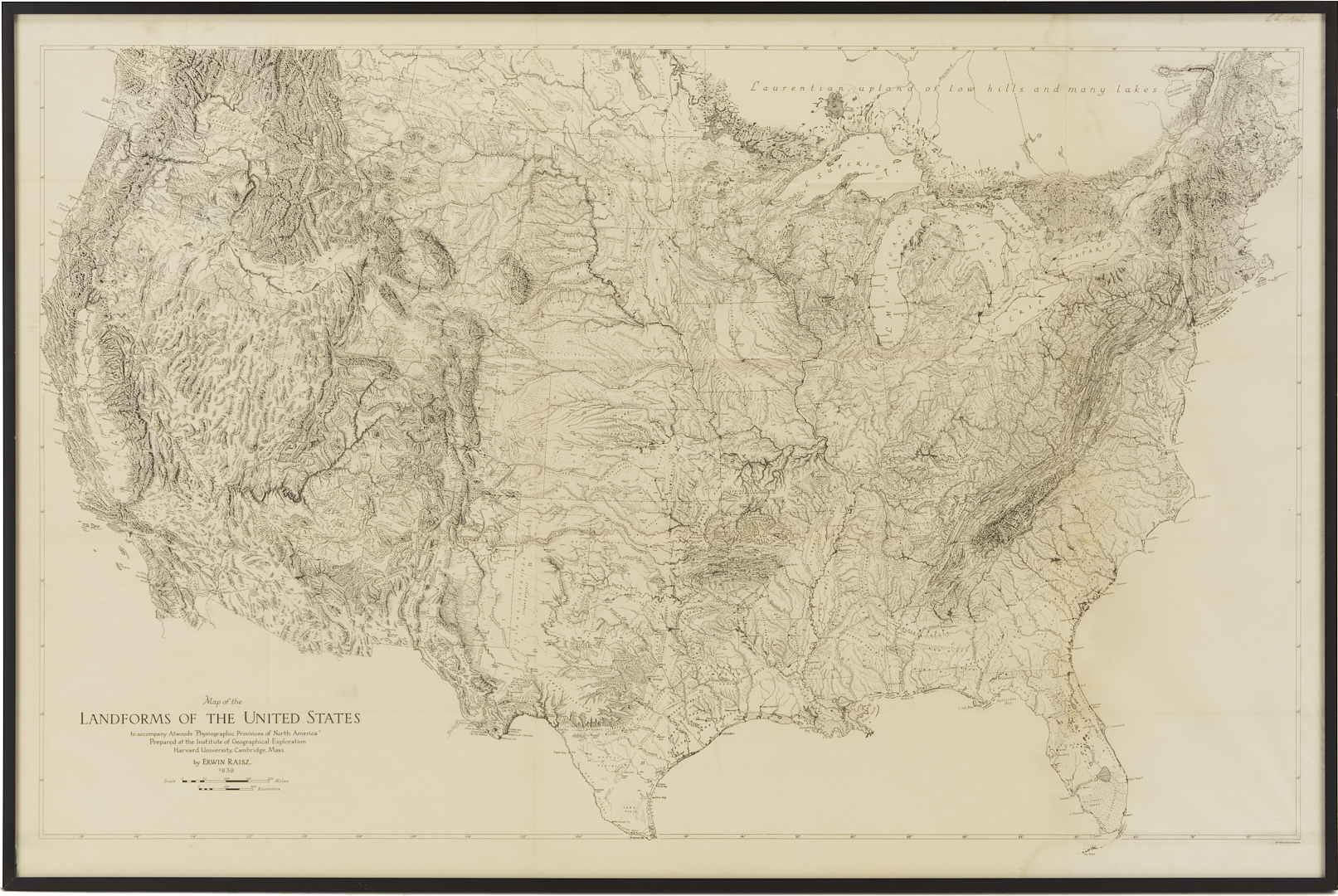 Lot 517: 2 Geological Maps: Landforms of the US c. 1939 & Shawneetown IL c. 1928