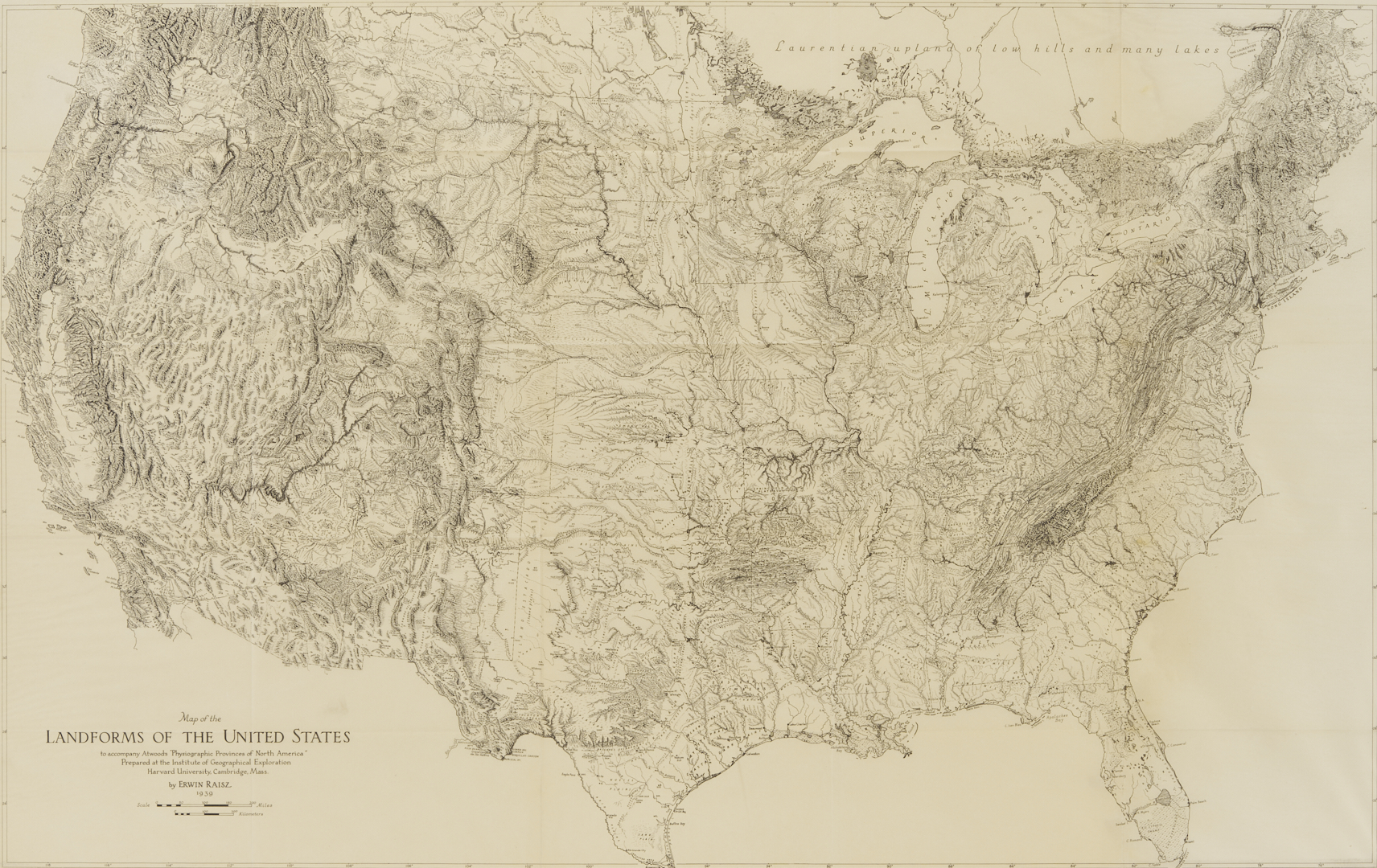 Lot 517: 2 Geological Maps: Landforms of the US c. 1939 & Shawneetown IL c. 1928