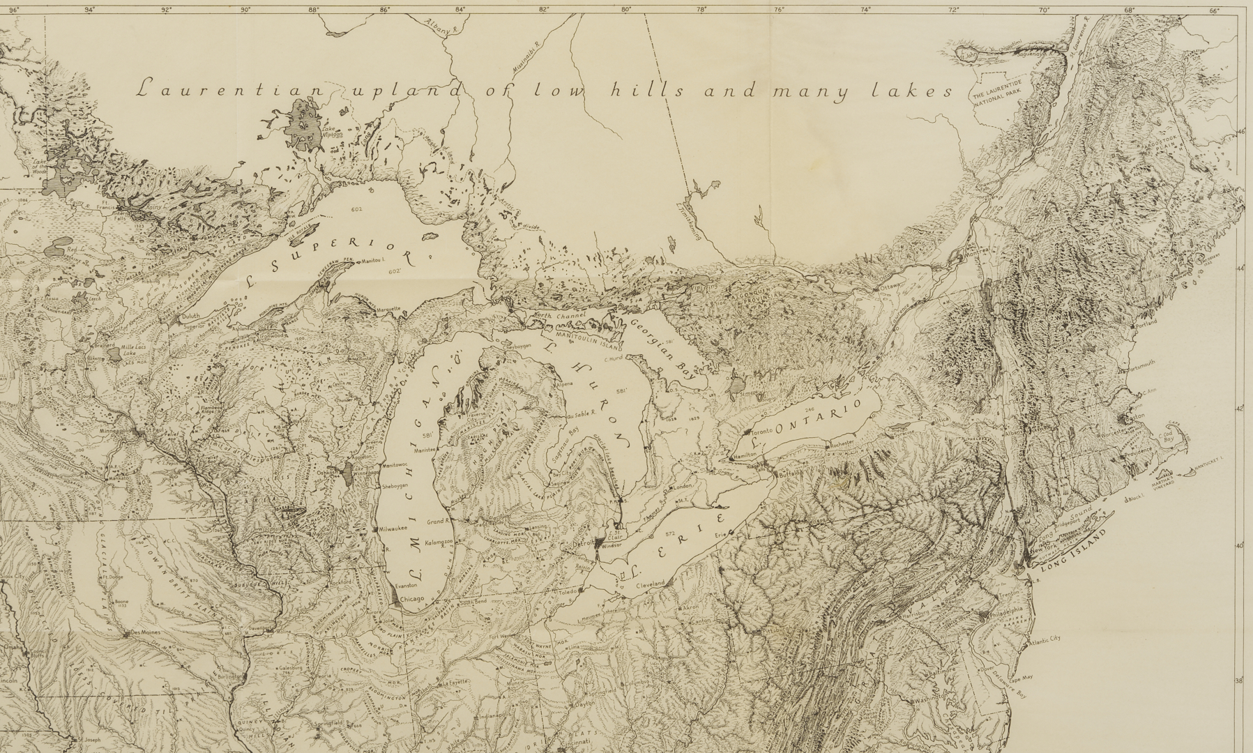 Lot 517: 2 Geological Maps: Landforms of the US c. 1939 & Shawneetown IL c. 1928