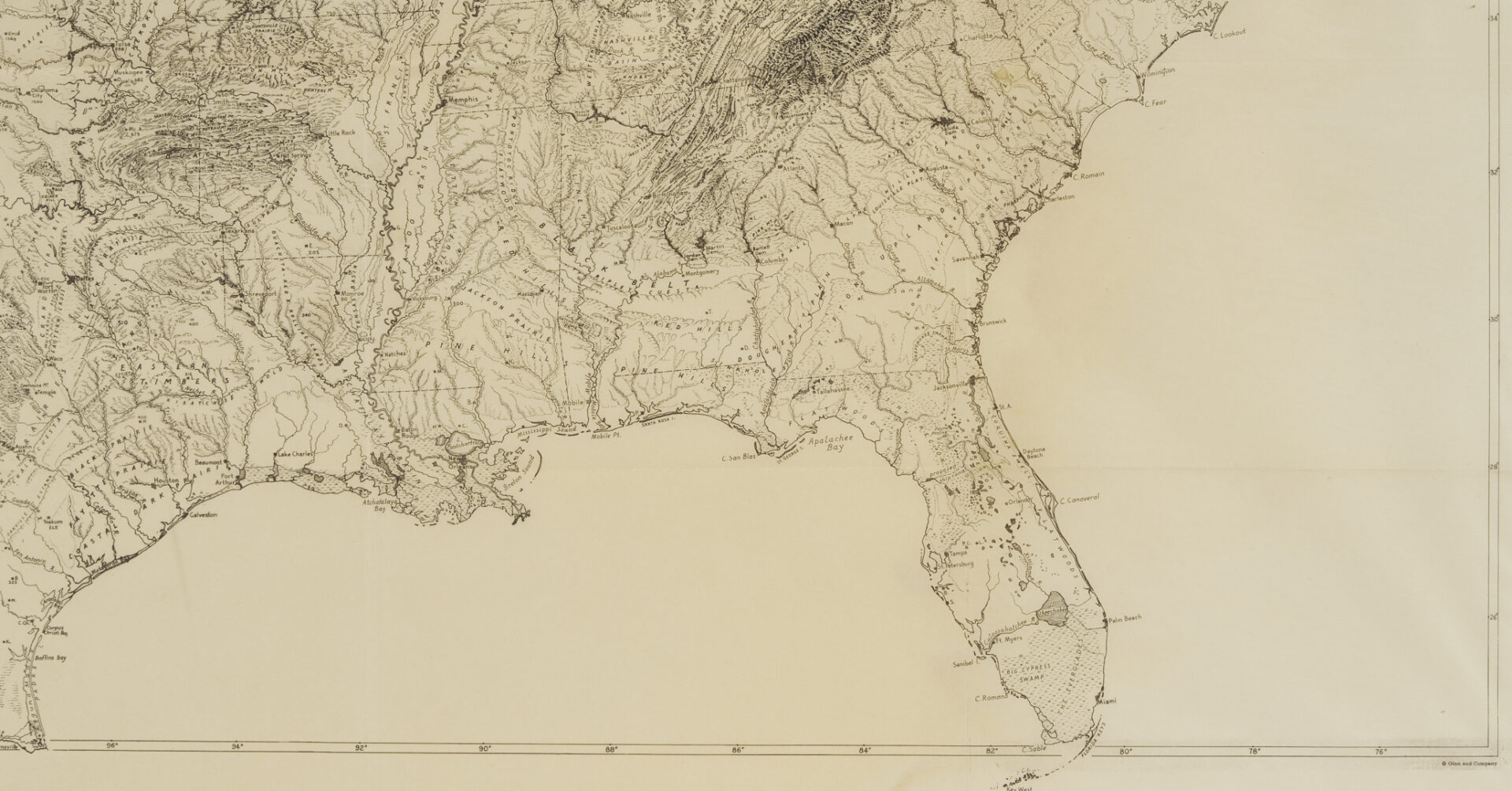 Lot 517: 2 Geological Maps: Landforms of the US c. 1939 & Shawneetown IL c. 1928