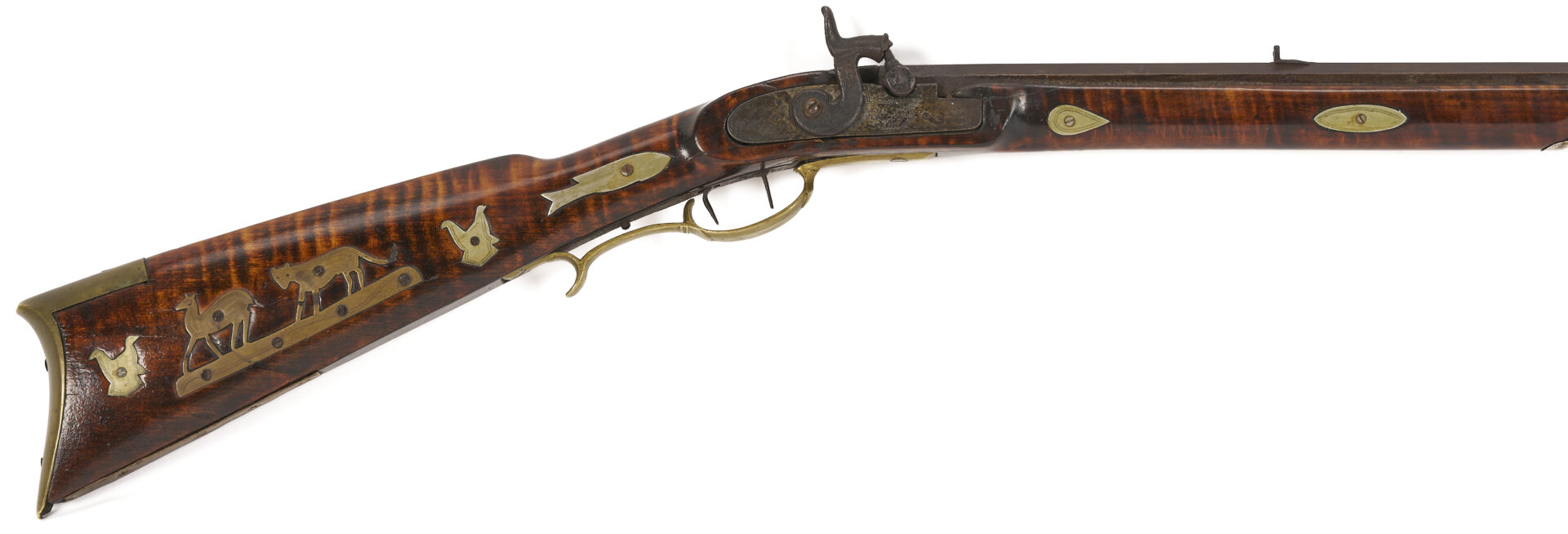 Lot 518: Percussion Long Rifle from Williamson Co., TN; Kirkman & Ellis, Nashville