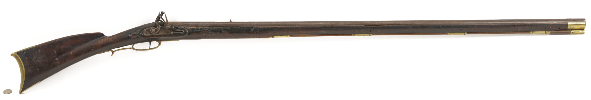 Lot 520: Ketland Flintlock Full Stock Long Rifle