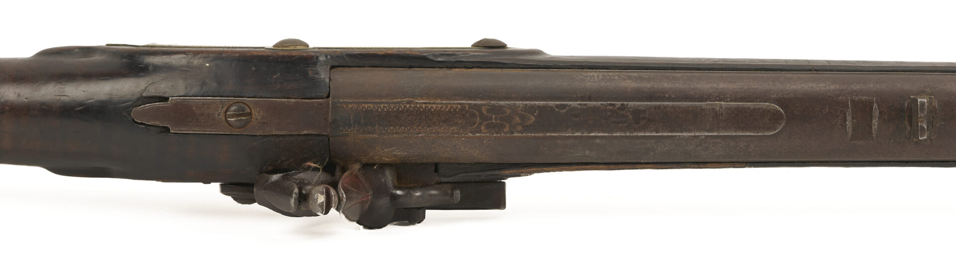 Lot 520: Ketland Flintlock Full Stock Long Rifle