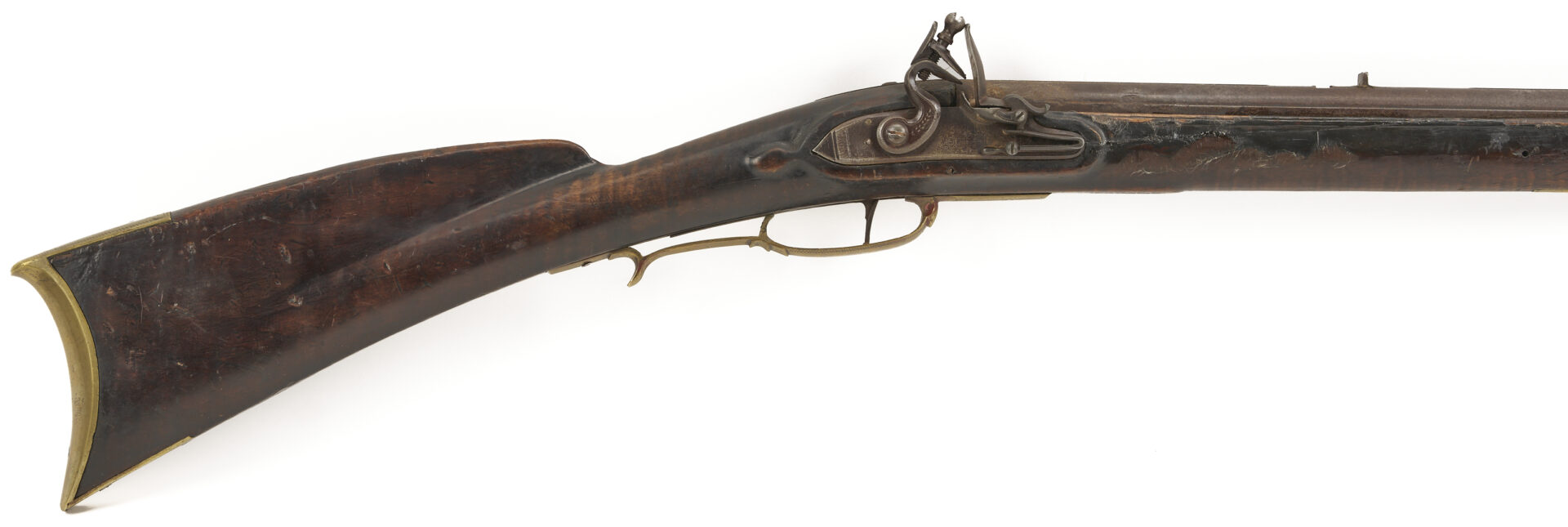 Lot 520: Ketland Flintlock Full Stock Long Rifle