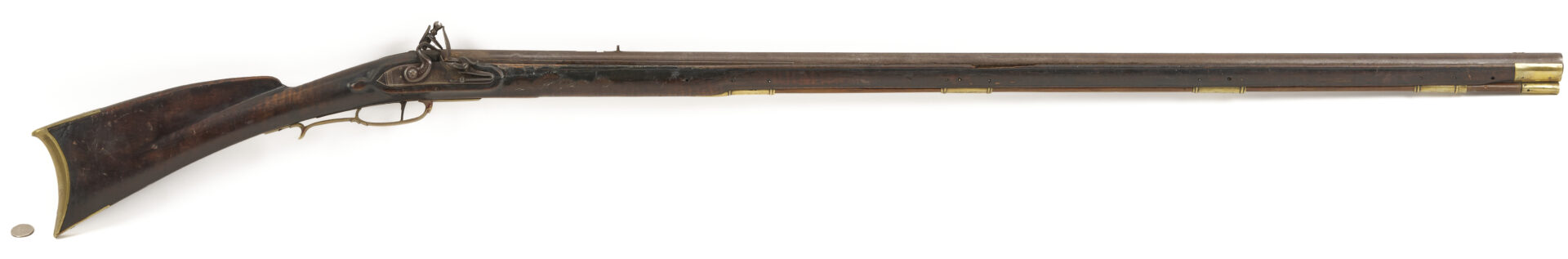 Lot 520: Ketland Flintlock Full Stock Long Rifle