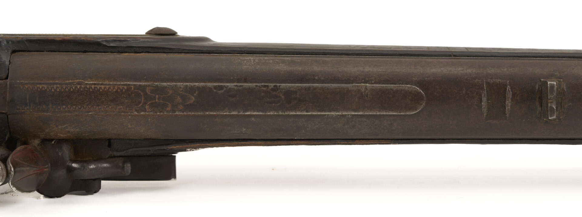 Lot 520: Ketland Flintlock Full Stock Long Rifle