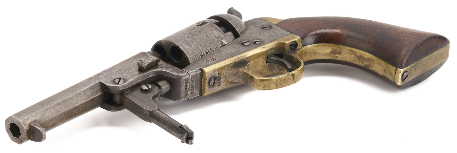 Lot 523: Colt Model 1849 Pocket Revolver, 4″ Barrel, 1853
