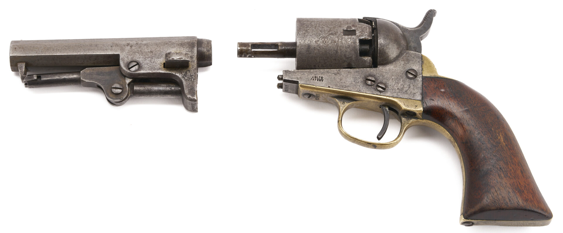 Lot 523: Colt Model 1849 Pocket Revolver, 4″ Barrel, 1853