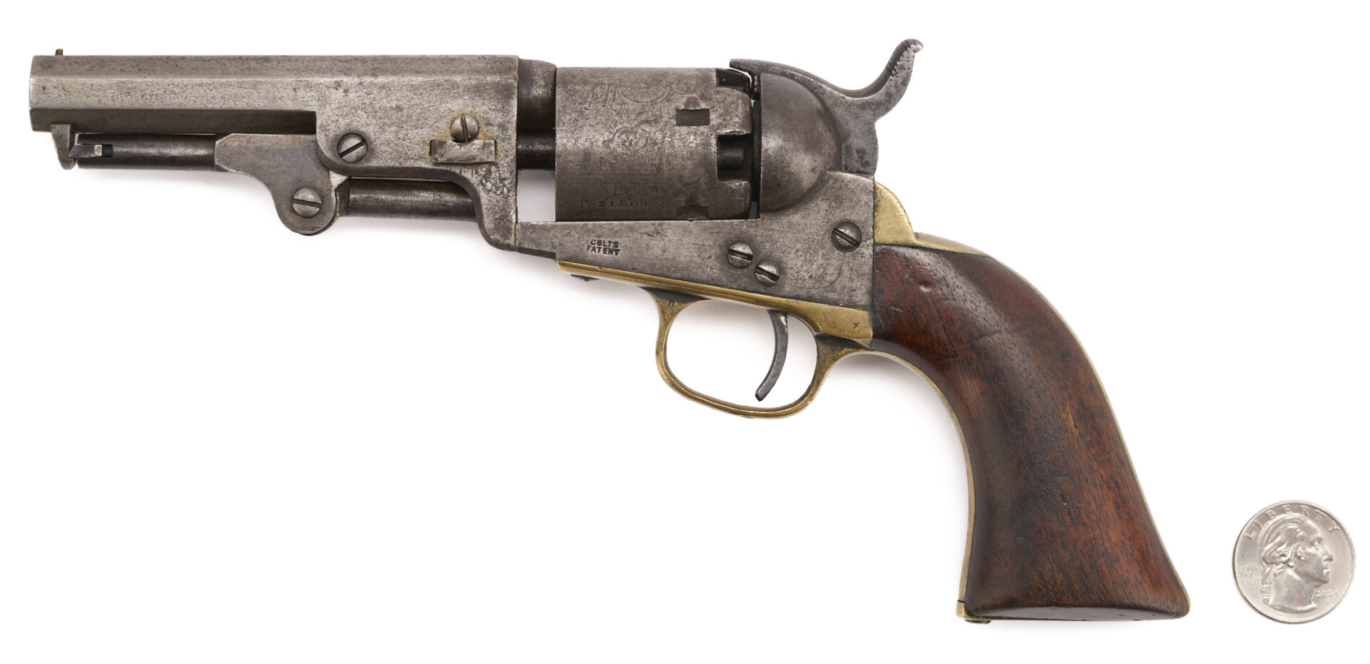 Lot 523: Colt Model 1849 Pocket Revolver, 4″ Barrel, 1853