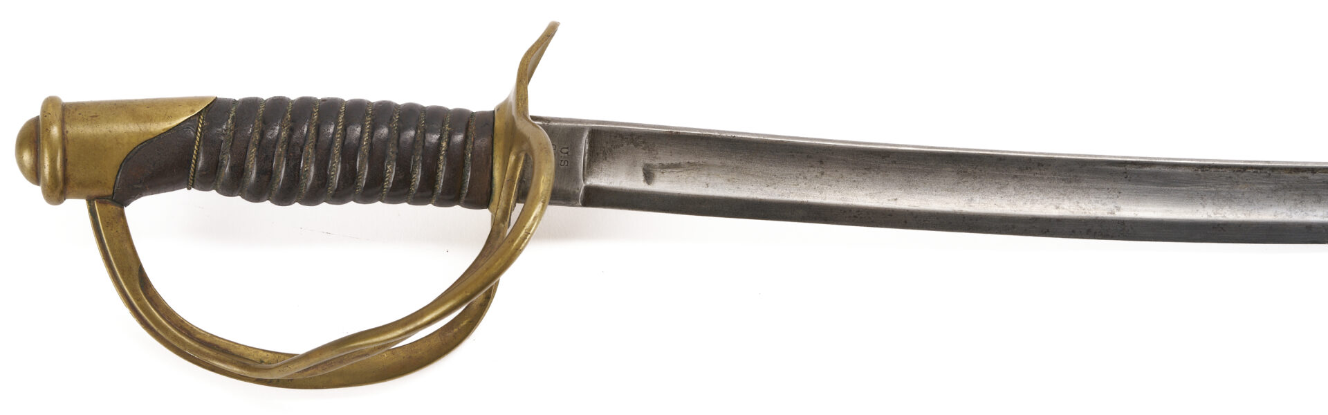 Lot 524: Mansfield & Lamb U.S. MDL 1860 Light Cavalry Sword w Steel Scabbard & Leather Hanger