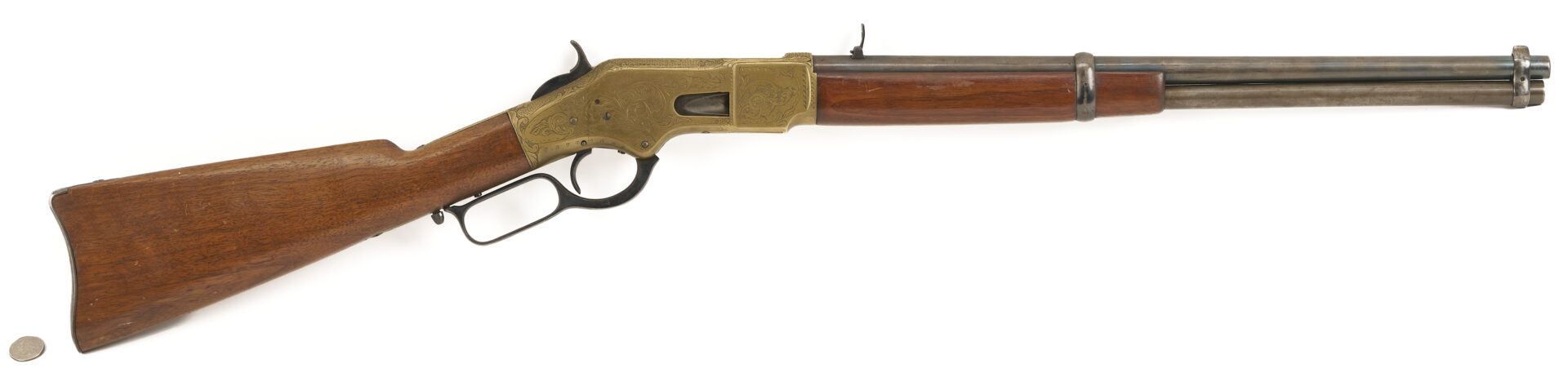 Lot 525: Winchester Model 1866 Engraved Saddle Ring Carbine