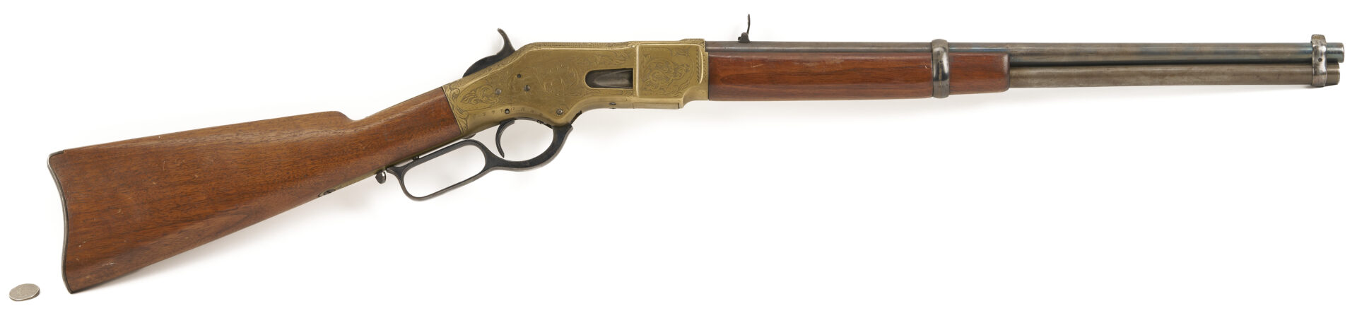 Lot 525: Winchester Model 1866 Engraved Saddle Ring Carbine