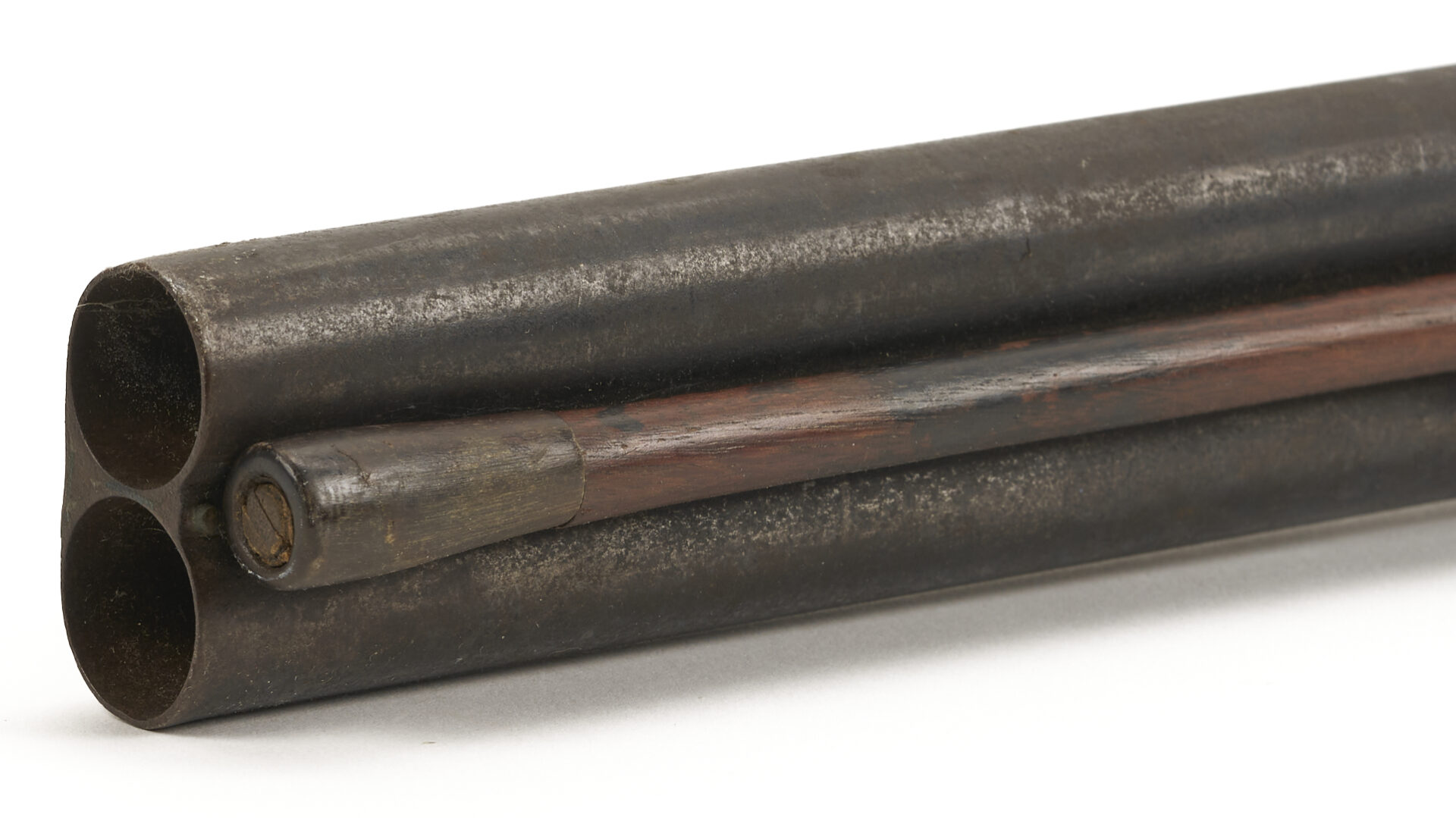 Lot 527: 19th C. Double Barrel Percussion Shotgun w/ Carved Stock