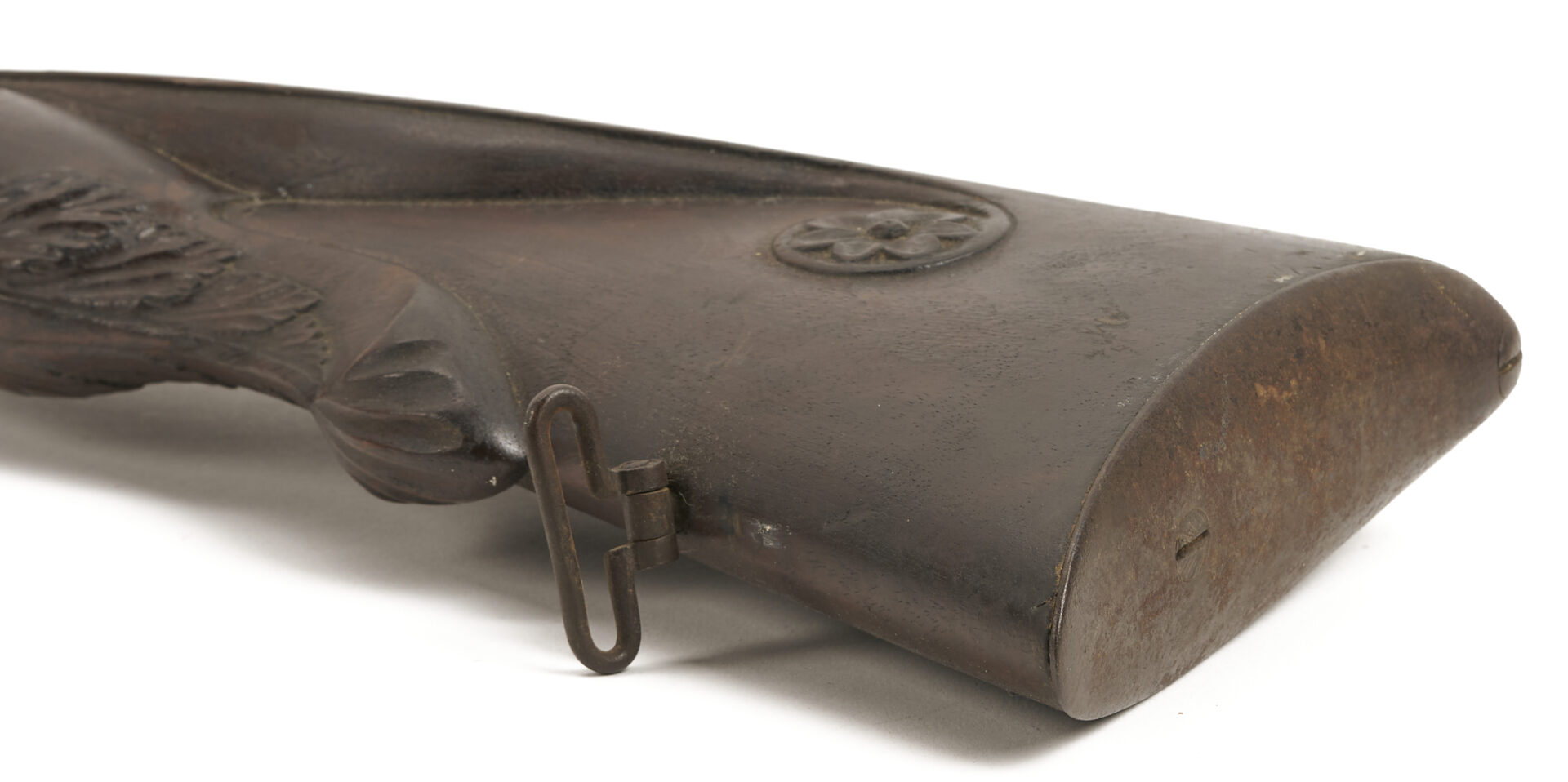 Lot 527: 19th C. Double Barrel Percussion Shotgun w/ Carved Stock