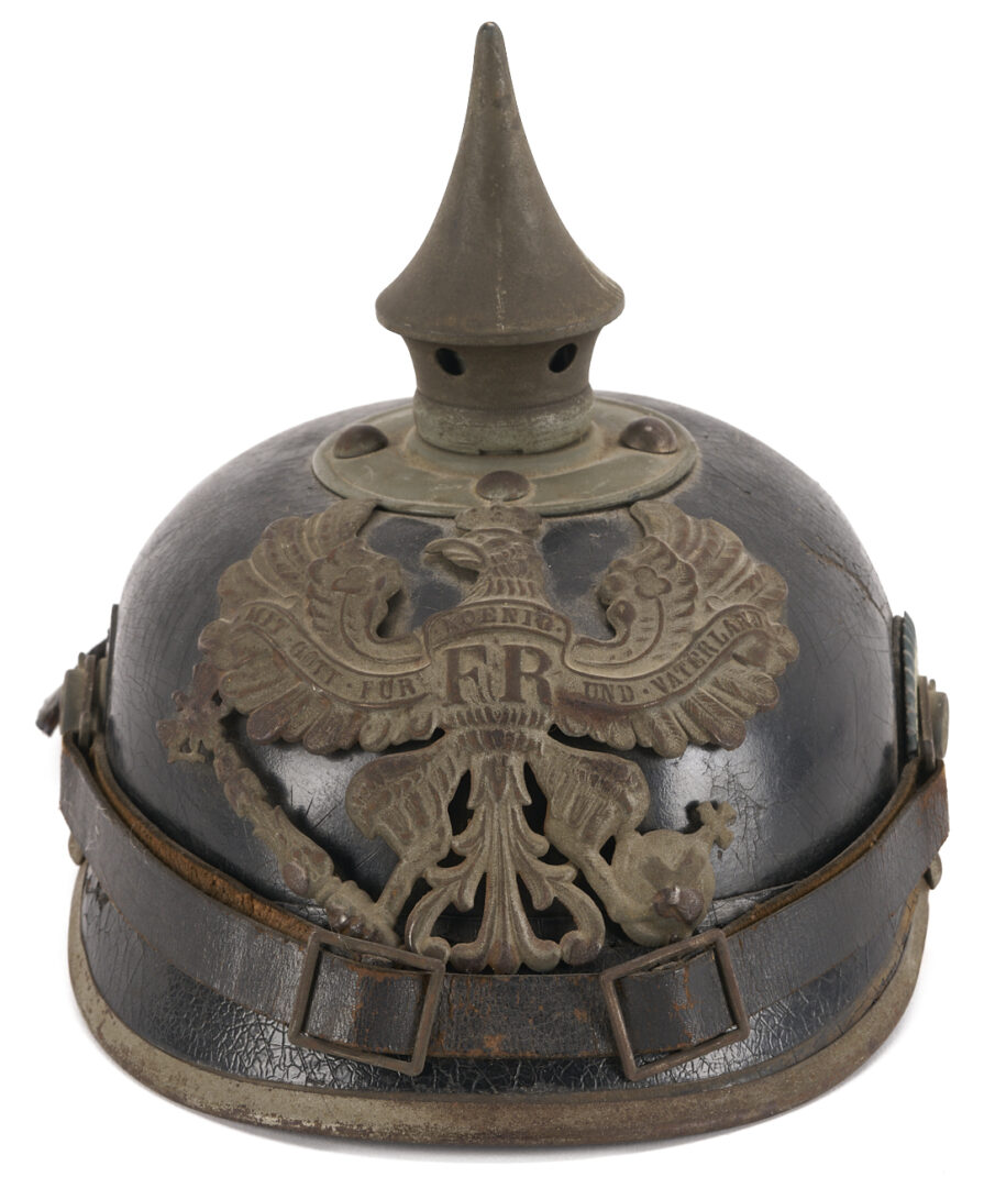 Lot 530: German/Prussian Bayonet & Military Helmet