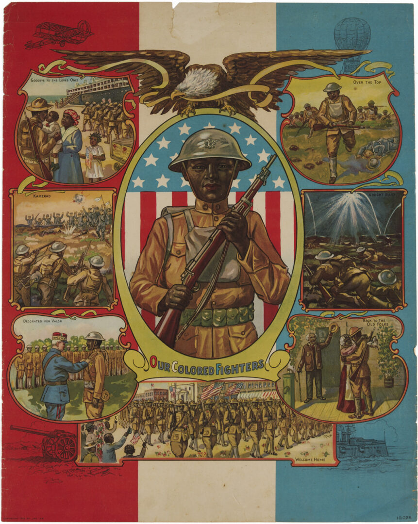 Lot 531: 2 World War I Posters, Our Colored Fighters and No Slacker