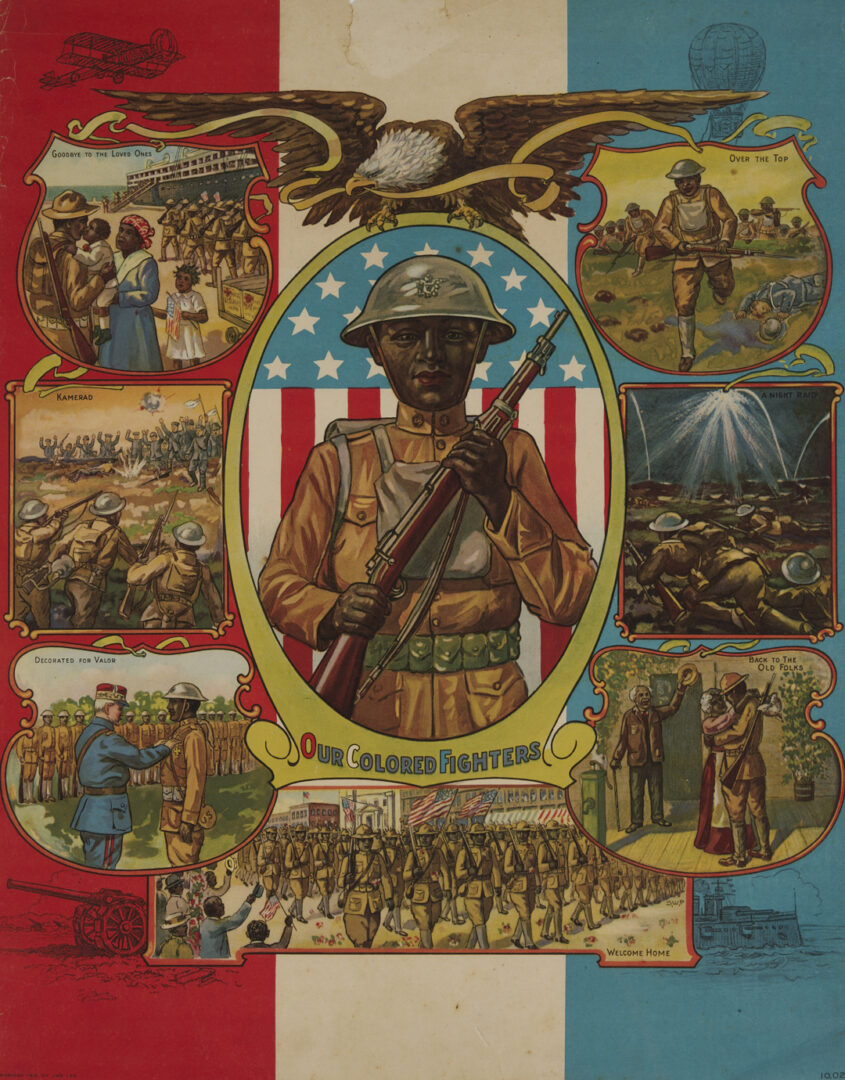 Lot 531: 2 World War I Posters, Our Colored Fighters and No Slacker