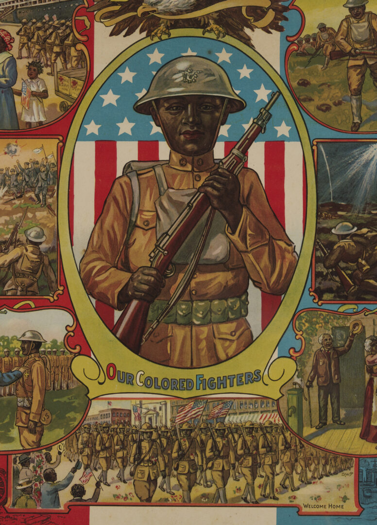 Lot 531: 2 World War I Posters, Our Colored Fighters and No Slacker
