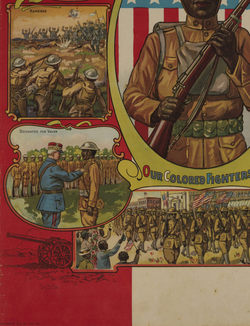 Lot 531: 2 World War I Posters, Our Colored Fighters and No Slacker