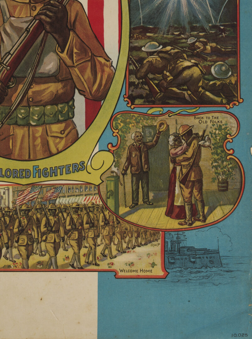 Lot 531: 2 World War I Posters, Our Colored Fighters and No Slacker
