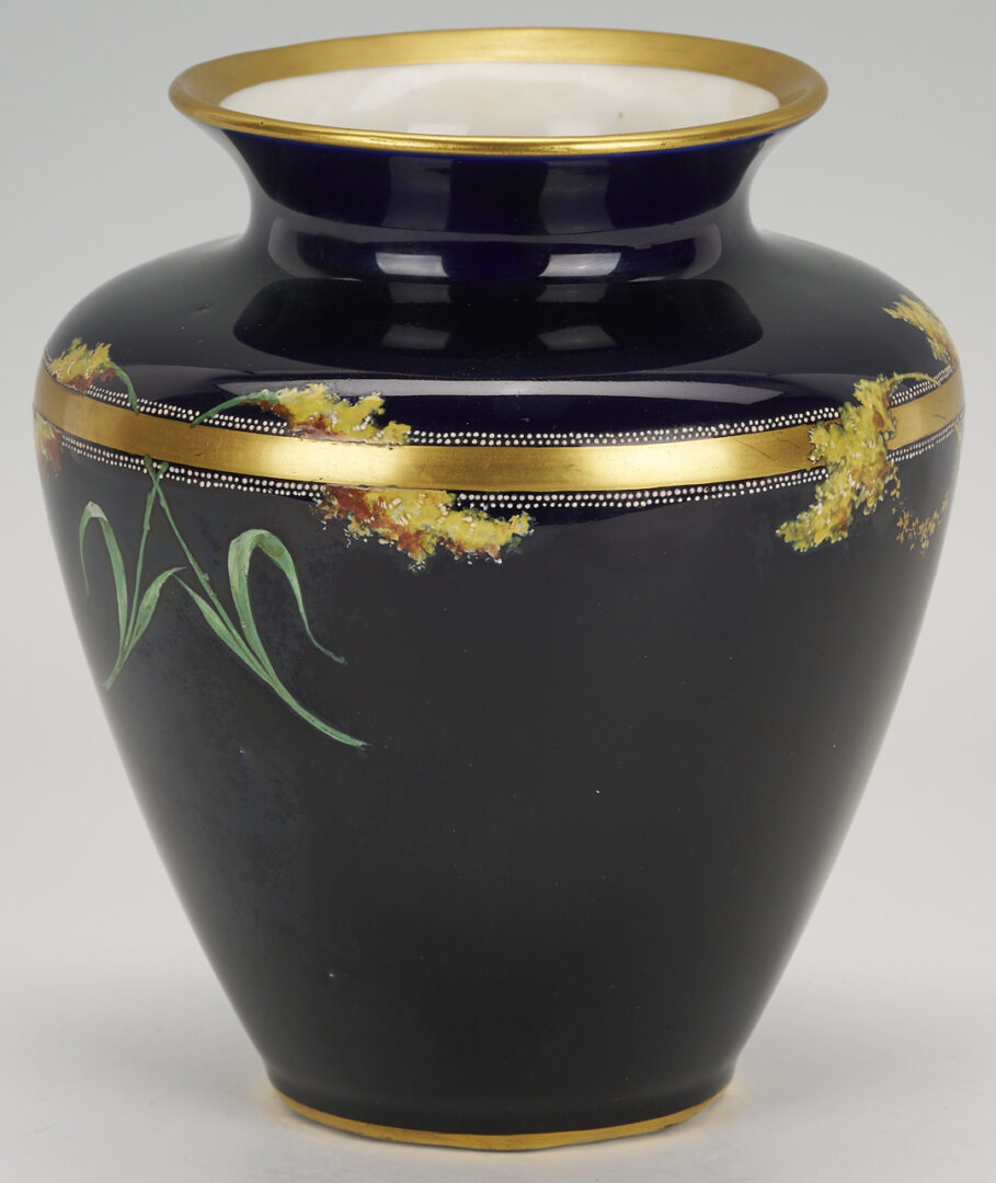 Lot 533: WWI Buffalo Pottery Vase w/ Patriotic Insignia