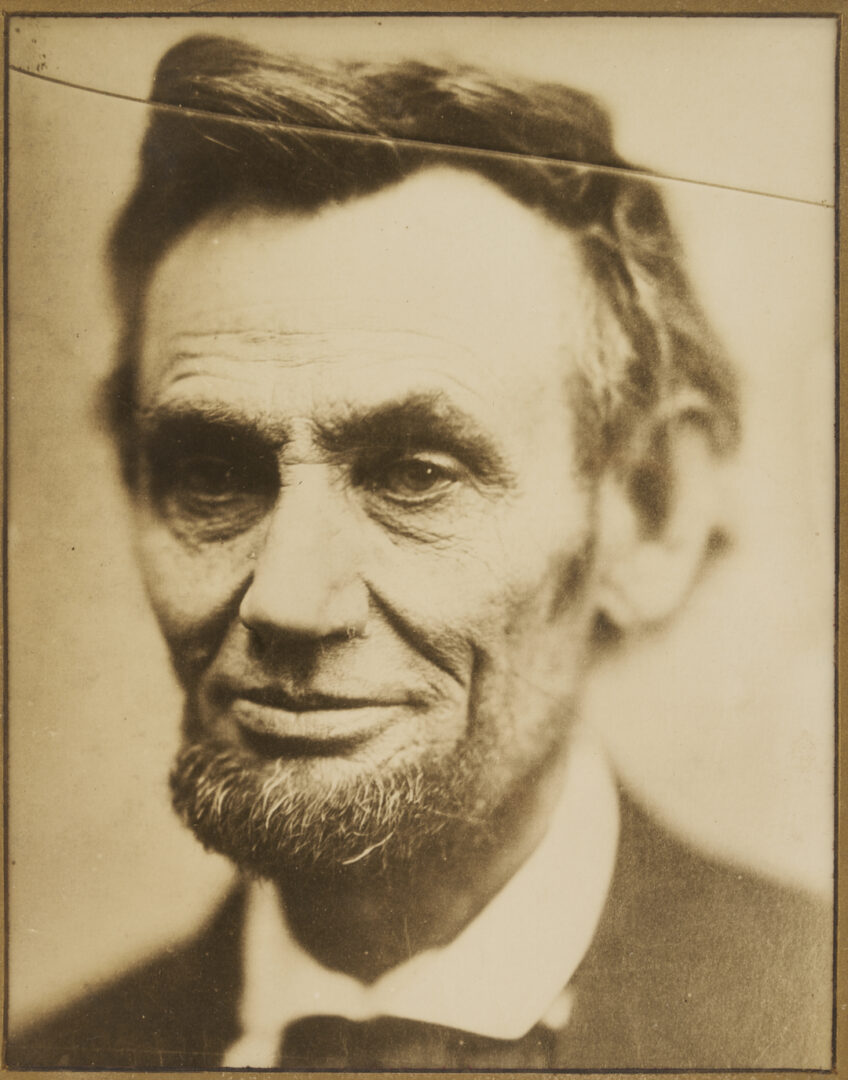 Lot 534: 2 Meserve Photographs of Lincoln: Cracked Plate, Brady