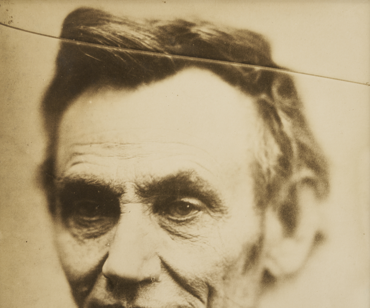 Lot 534: 2 Meserve Photographs of Lincoln: Cracked Plate, Brady