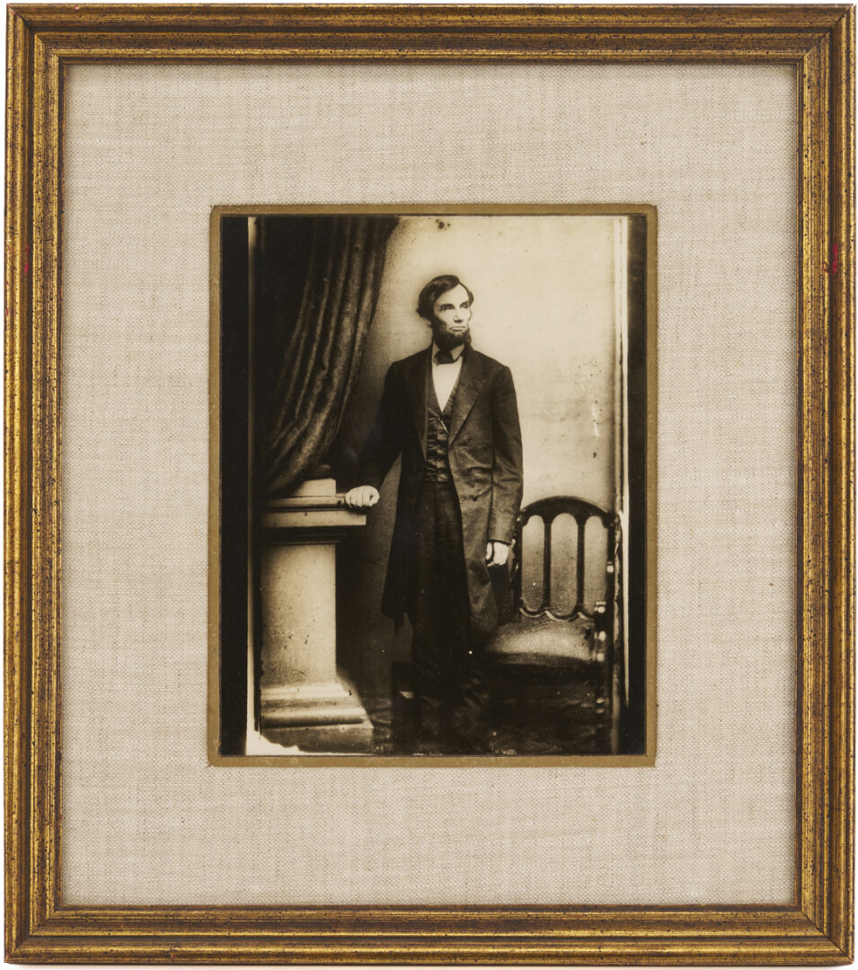Lot 534: 2 Meserve Photographs of Lincoln: Cracked Plate, Brady