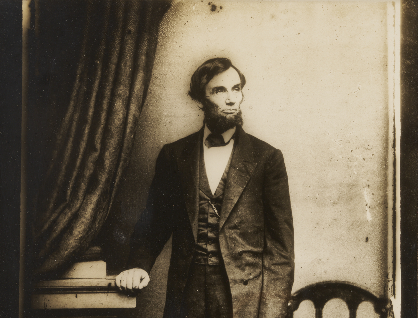 Lot 534: 2 Meserve Photographs of Lincoln: Cracked Plate, Brady