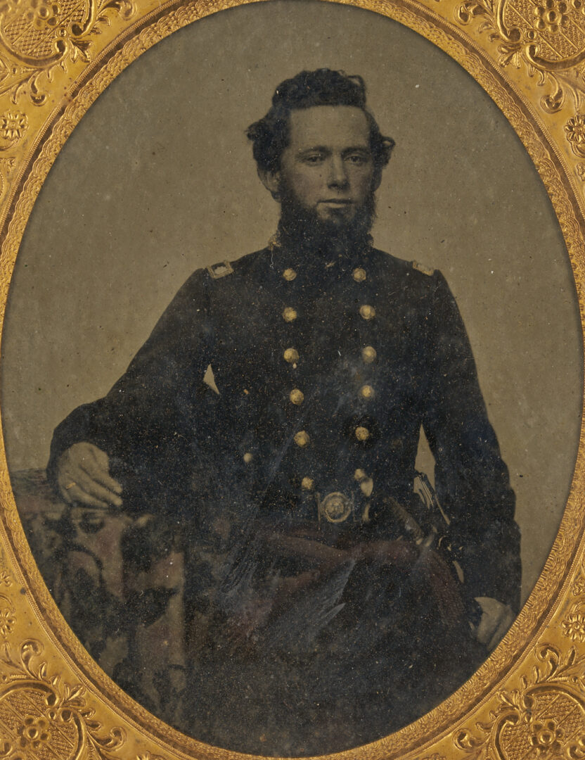 Lot 536: Large Tintype CSA Lt. Col. Thomas Coke Johnson, 19th GA, w/ Southern Cross, Book