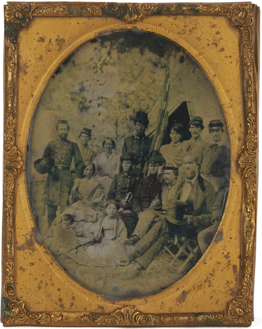 Lot 537: Rare Civil War Ambrotype, 19th GA Infantry with Johnson Family of GA