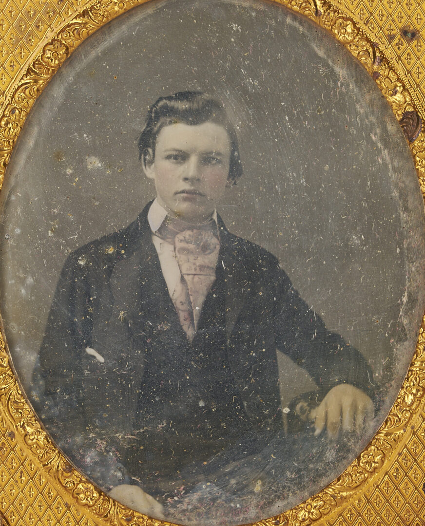 Lot 537: Rare Civil War Ambrotype, 19th GA Infantry with Johnson Family of GA