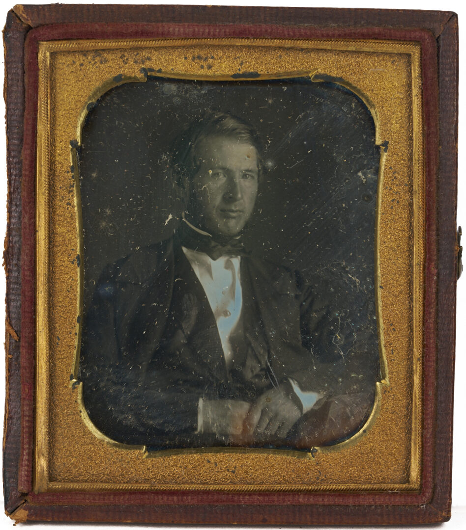 Lot 537: Rare Civil War Ambrotype, 19th GA Infantry with Johnson Family of GA
