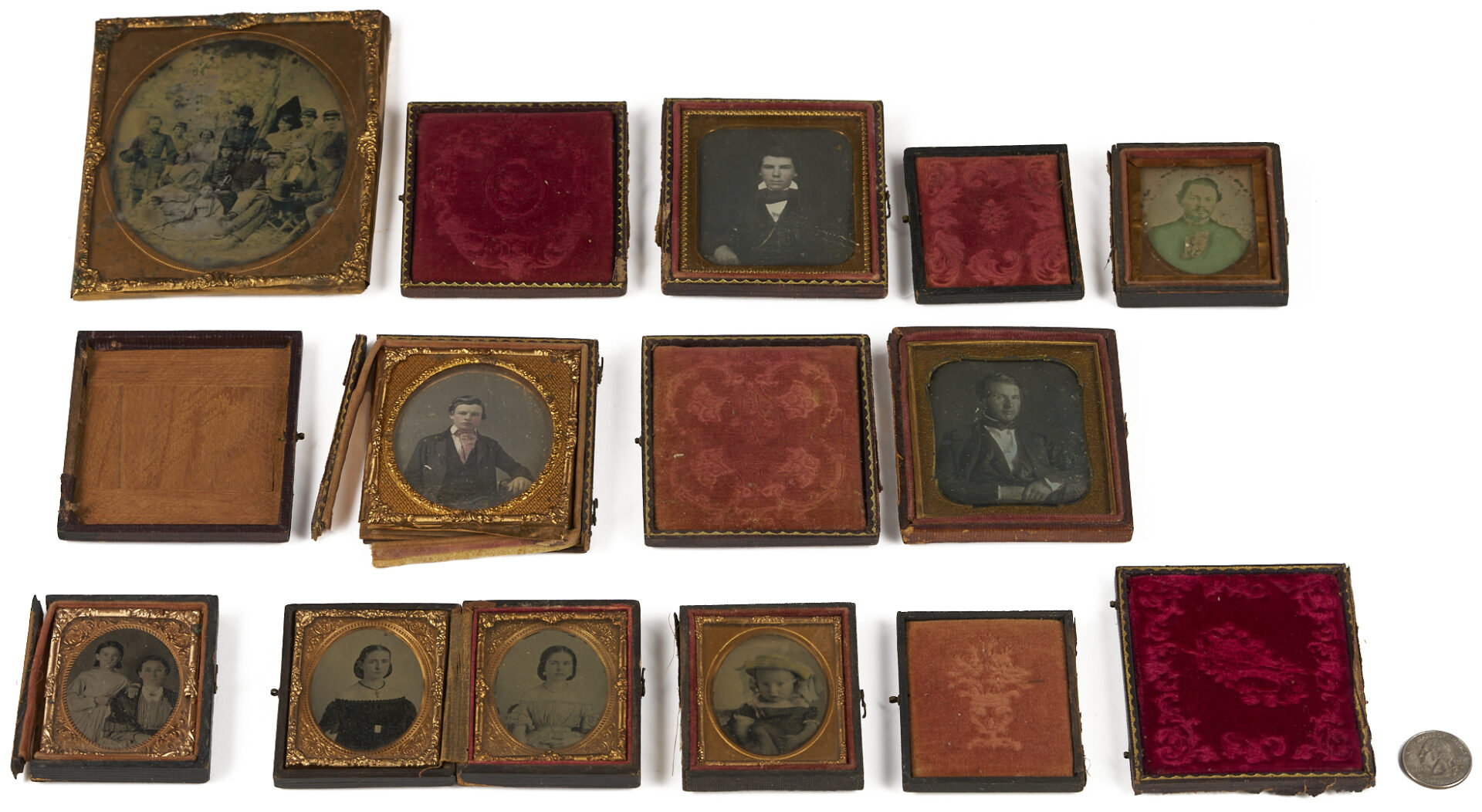 Lot 537: Rare Civil War Ambrotype, 19th GA Infantry with Johnson Family of GA