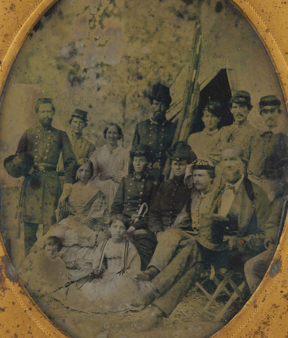 Lot 537: Rare Civil War Ambrotype, 19th GA Infantry with Johnson Family of GA