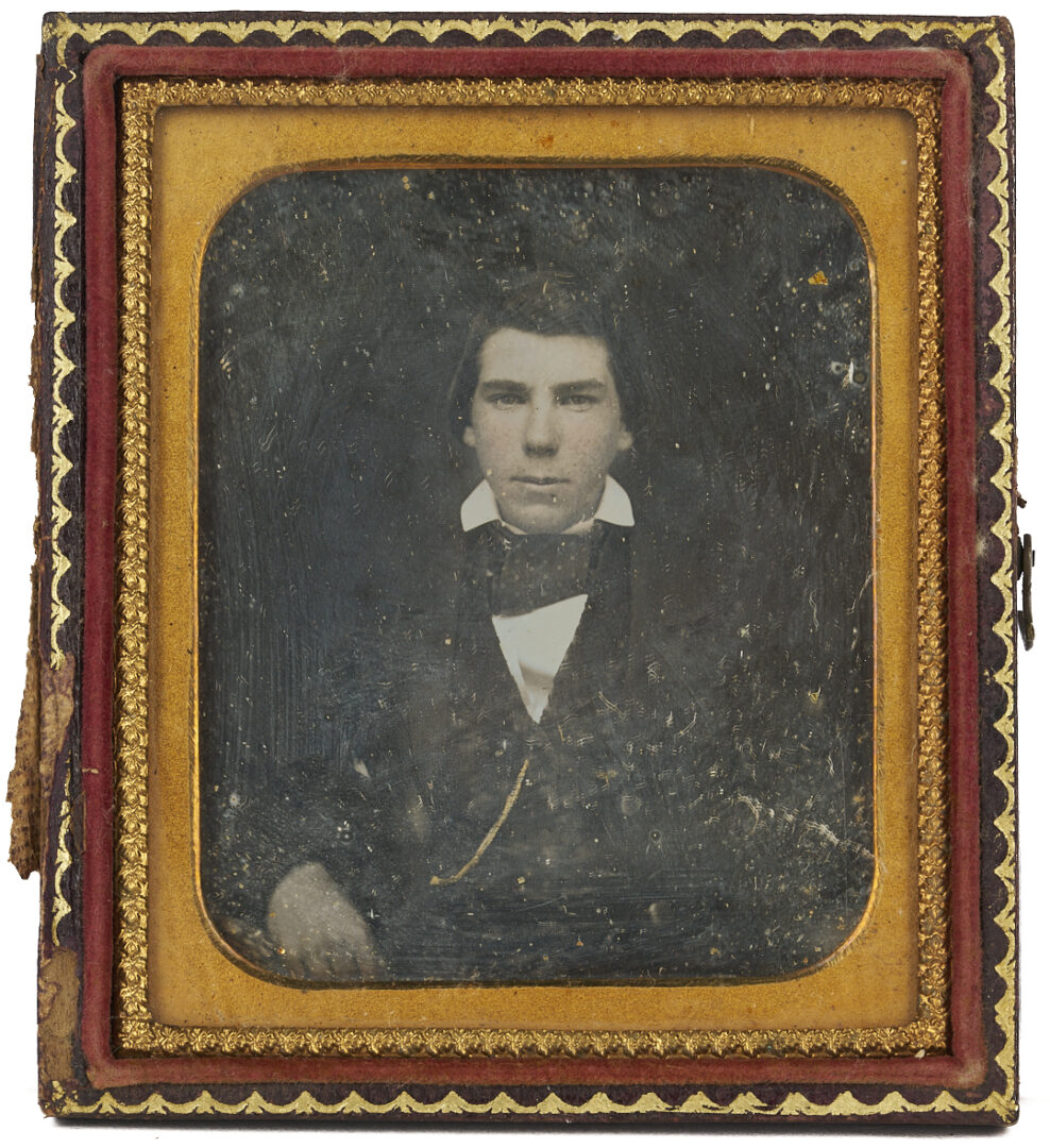 Lot 537: Rare Civil War Ambrotype, 19th GA Infantry with Johnson Family of GA