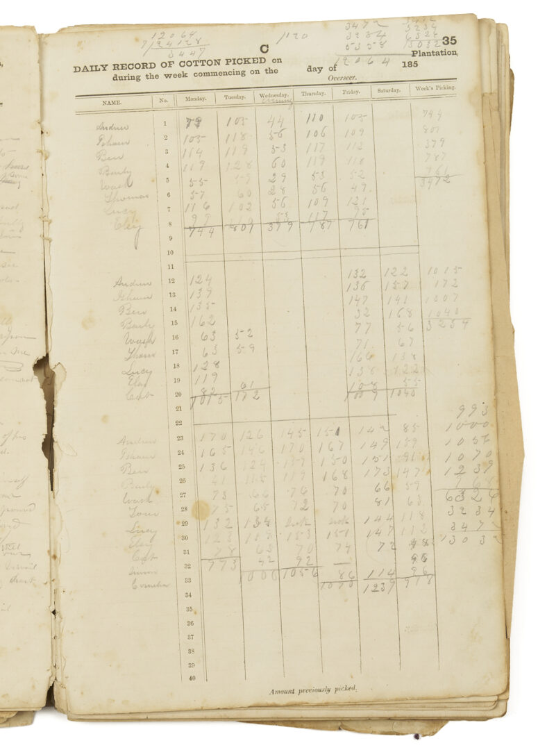 Lot 538: Coweta Georgia Plantation Journal, J.H. Johnson Family