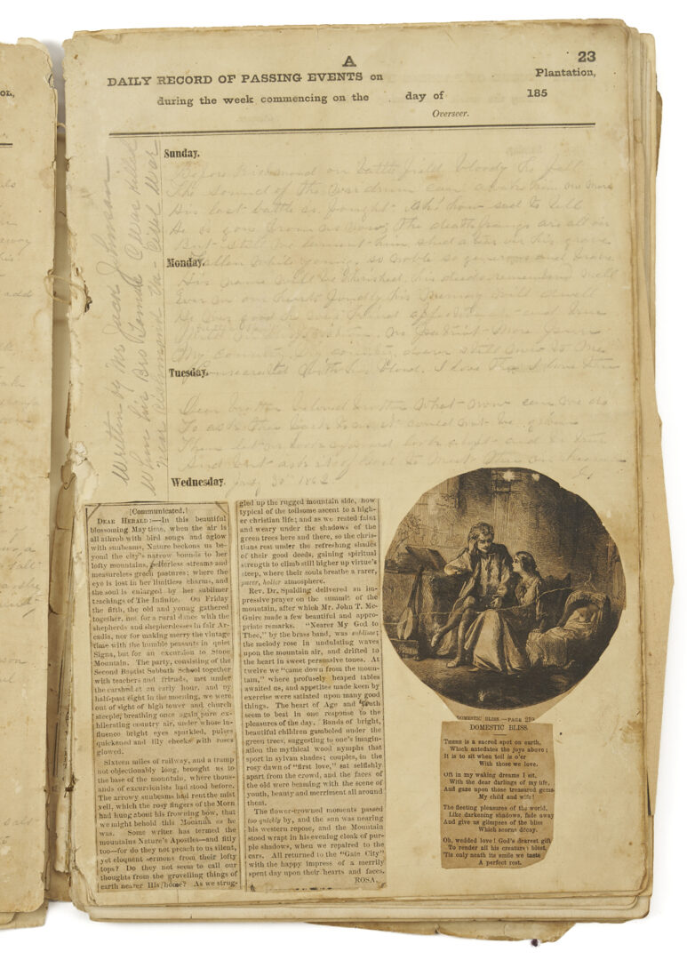 Lot 538: Coweta Georgia Plantation Journal, J.H. Johnson Family