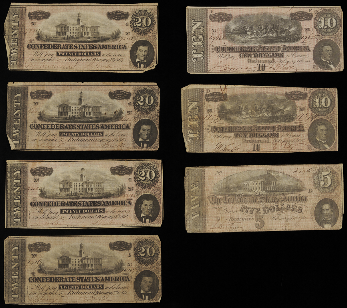 Lot 540: Civil War Tintype plus 10 pcs. CSA Currency & 5 Additional Bills