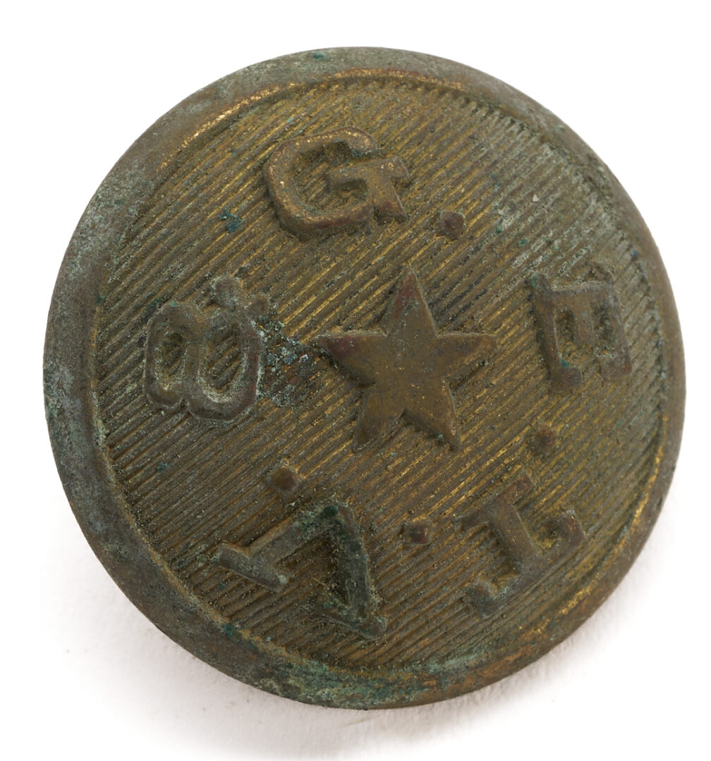Lot 541: 23 Military Buttons, incl. Confederate; plus 2 CSA Paper Currency Items