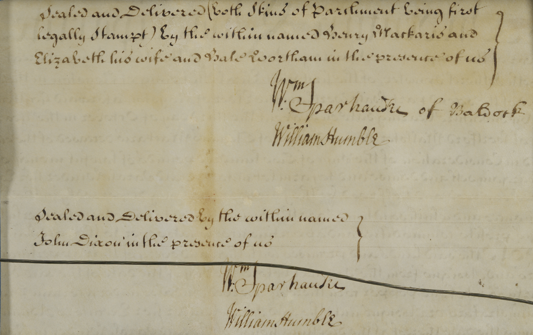 Lot 545: King George II-Era Stamped Indenture Quadripartite on Vellum, 1739