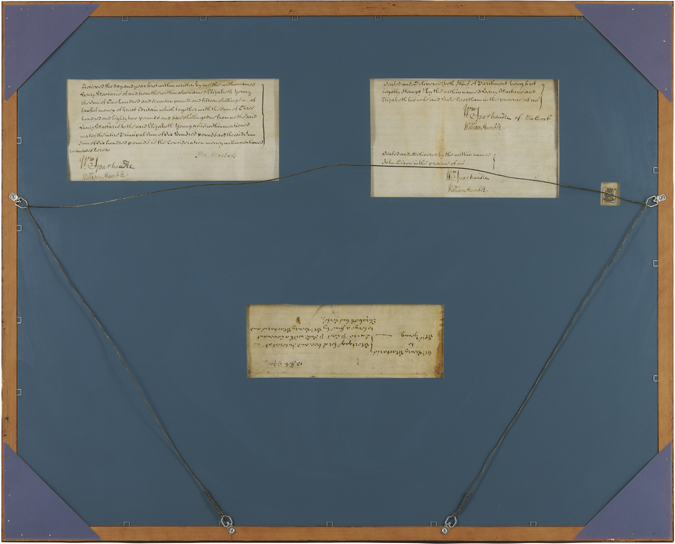 Lot 545: King George II-Era Stamped Indenture Quadripartite on Vellum, 1739