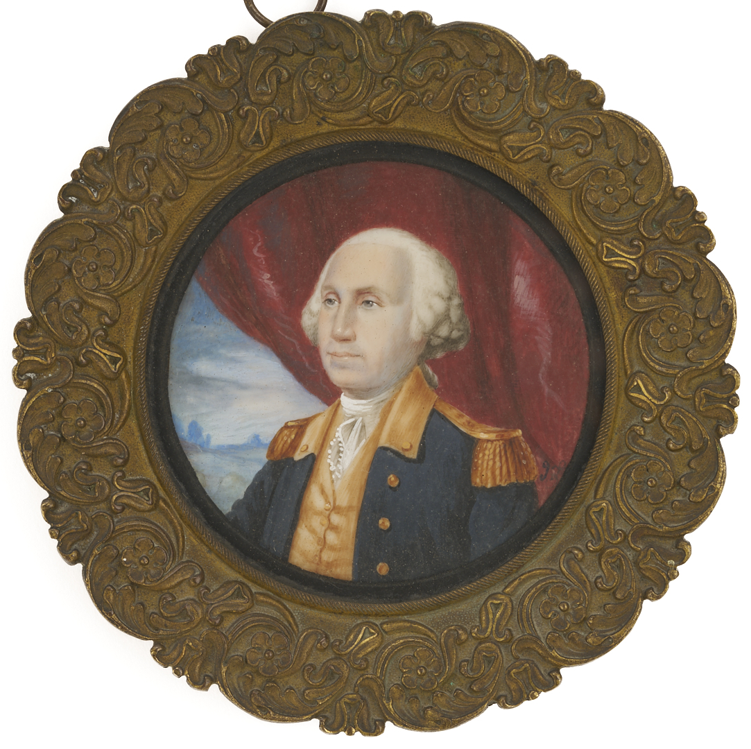 Lot 547: Miniature Portrait of George Washington, 19th C.